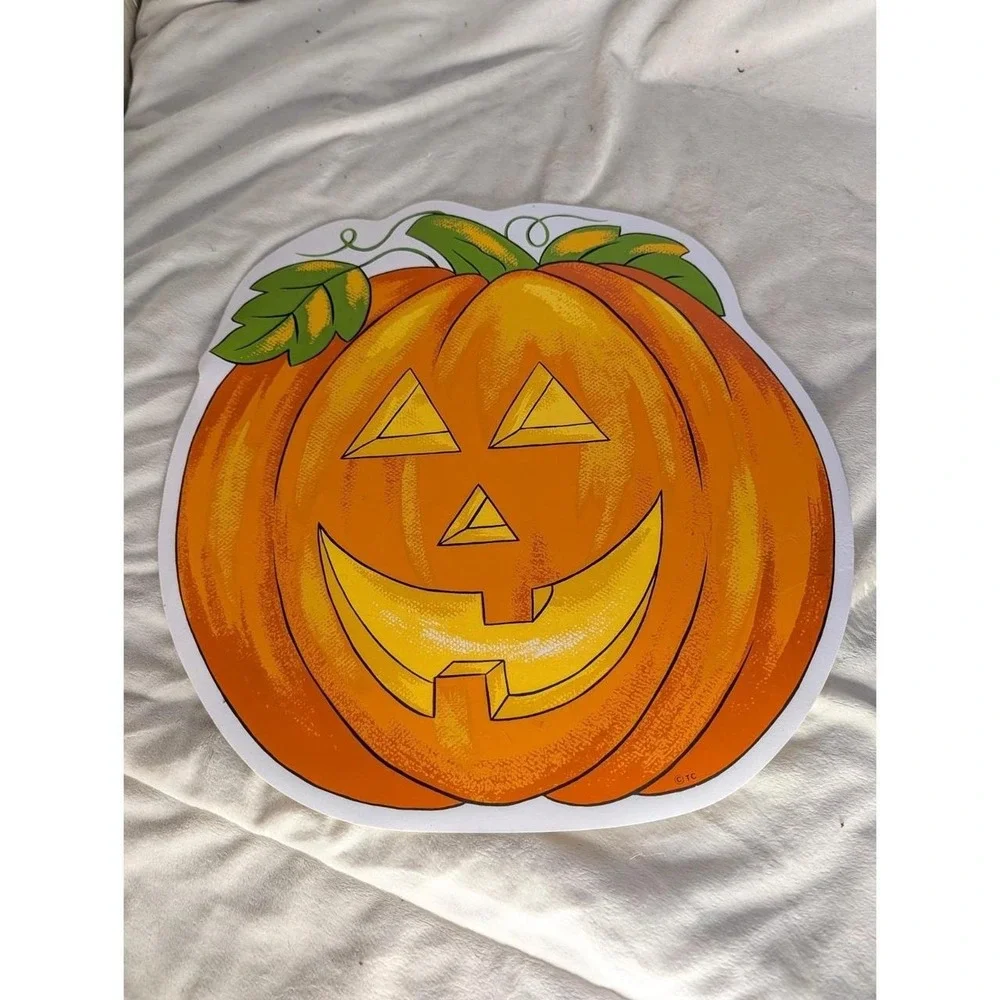 Vintage Halloween Firm Foam Table Placemats Lot - Pumpkin Cats